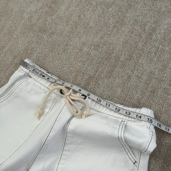 Revolve One Teaspoon Shabbies White Drawstring Boyfriend Crop Jeans S - Picture 8 of 10